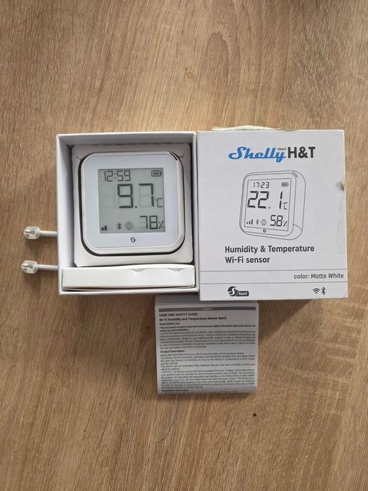Shelly H&T Gen3 WiFi Alb Senzor Inteligent de Temperatură și Umiditate