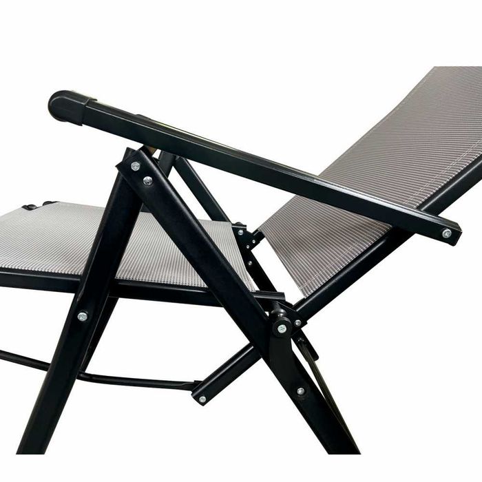 Sezlong pliabil de gradina din otel, pliabil,  165x48x115 cm gri