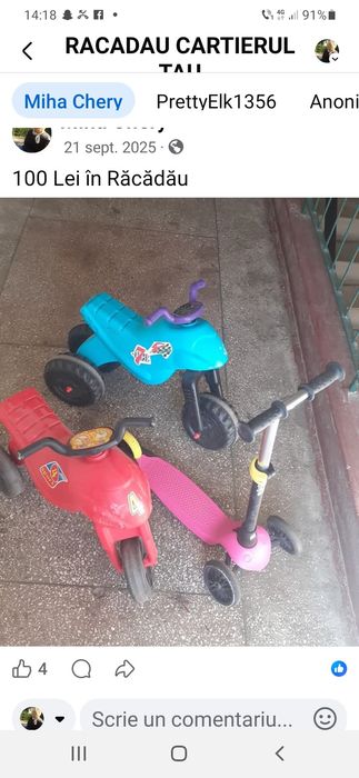 Vând  2  motorete din plastic 50 buc  și  1 trotineta 50 buc