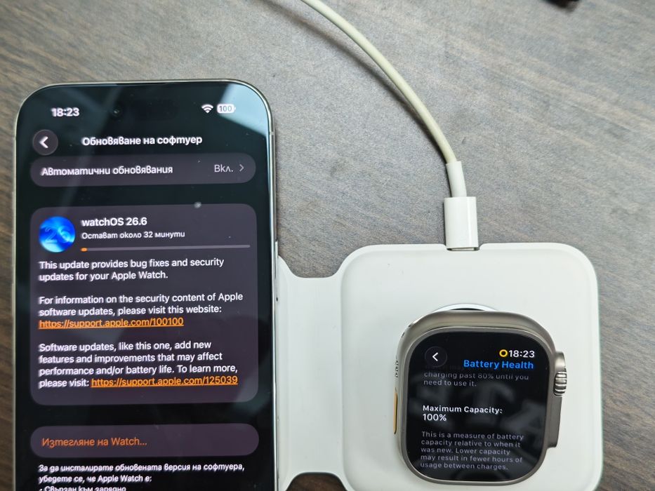 КАТО НОВ 49mm Apple watch Ultra 3 Гаранция Технополис 2028 Natural Titanium Milanese