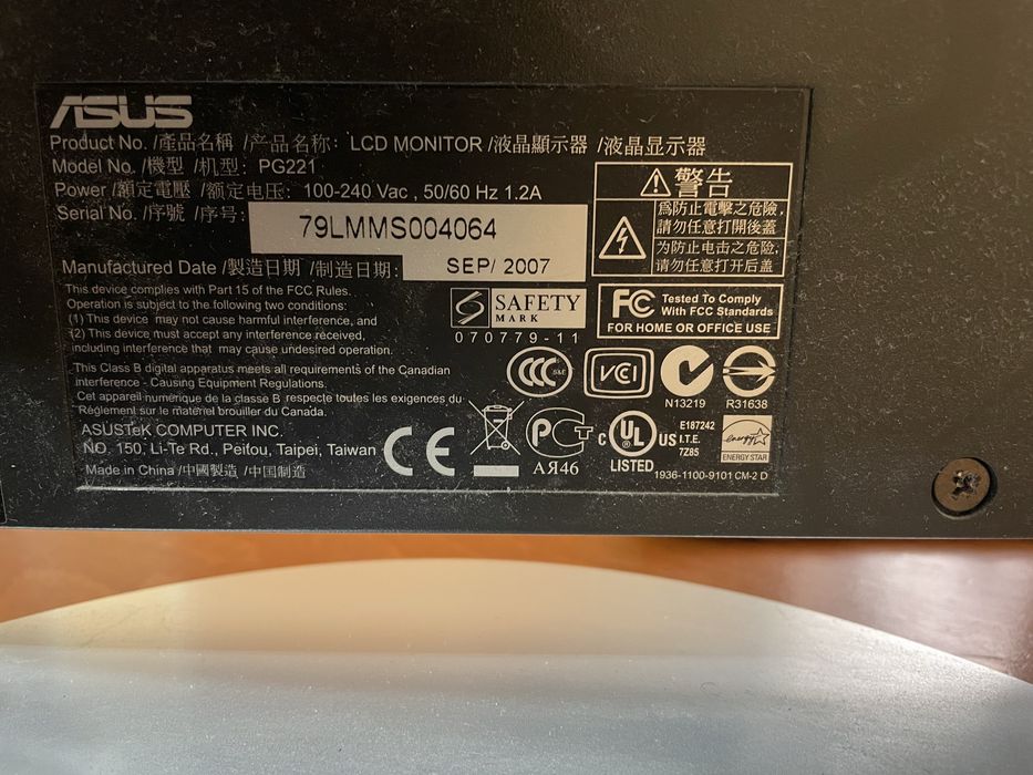 Монитор ASUS PG221