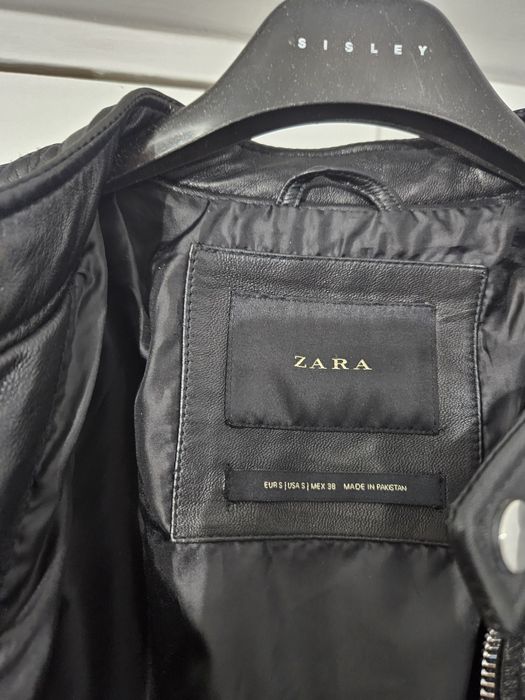 Geaca de piele naturala Zara