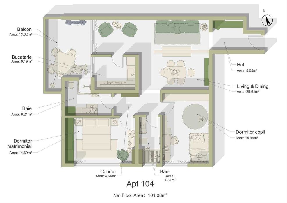 De vanzare Apartament 3 camere - Finisat la Cheie - Direct Dezvoltator - Calea Surii Mici