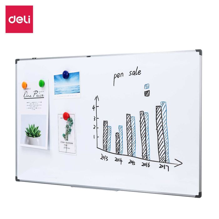 Доска магнитная маркерная белая Deli 120х180   перечисление есть