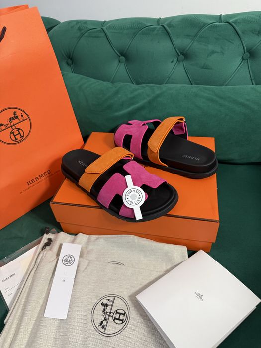 Papuci Hermes piele naturala 100% Full Box colectie noua