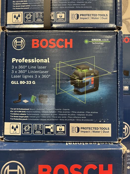 Nivela Bosch GLL 3-80G cu 3 linii-Noua