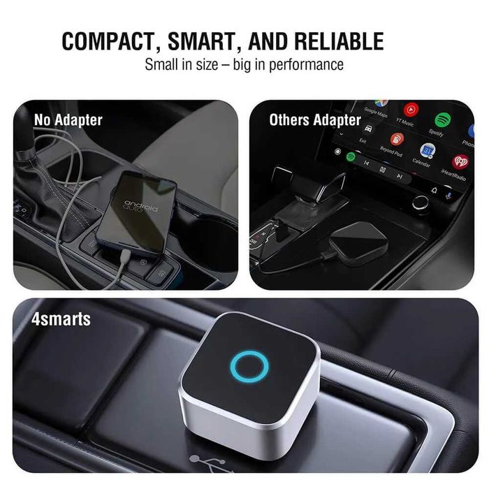 Безжичен адаптер за Apple CarPlay и Android Auto | 2в1 | USB-A/USB-C