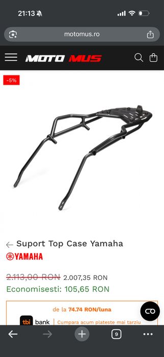 Suport topcase Yamaha Tenere 700 OEM