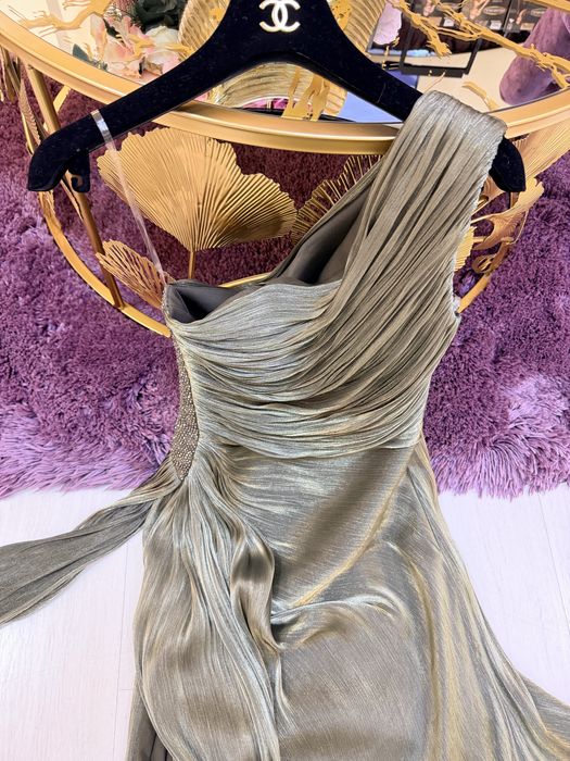 Rochie couture asimetrica din matase