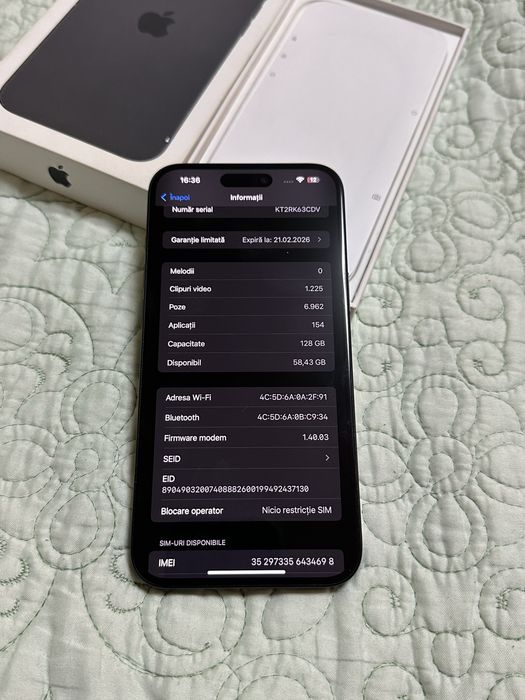 iPhone 16 PLUS - În garanție