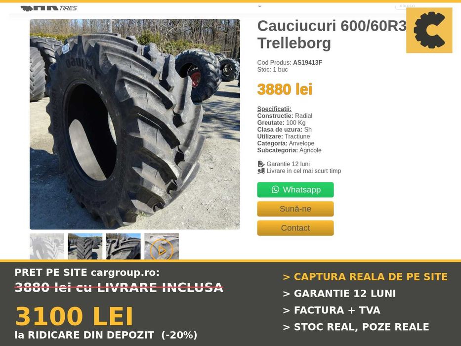 Cauciucuri 600/60R30 Trelleborg Anvelope Tractor Fata SH TVA REDUS