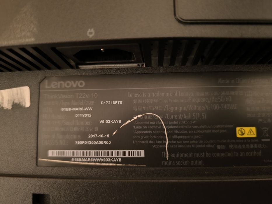 Monitor Lenovo 21.5 inch