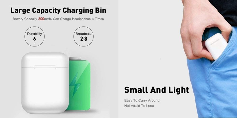 Casti Roz inPods 12 fara fir, Bluetooth 5.0, 10 m, Noi ambalate!