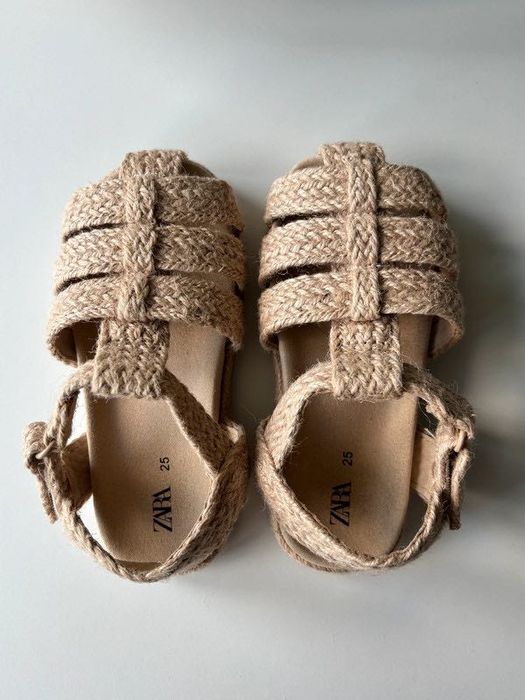 Sandale romane cu talpă de iută fete Zara - mărimea 25