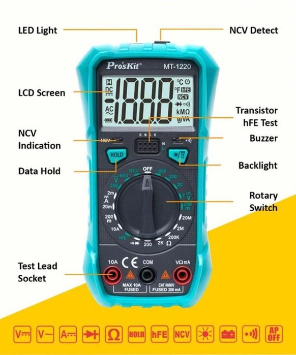 дигитален мултиметър proskit  mt1220