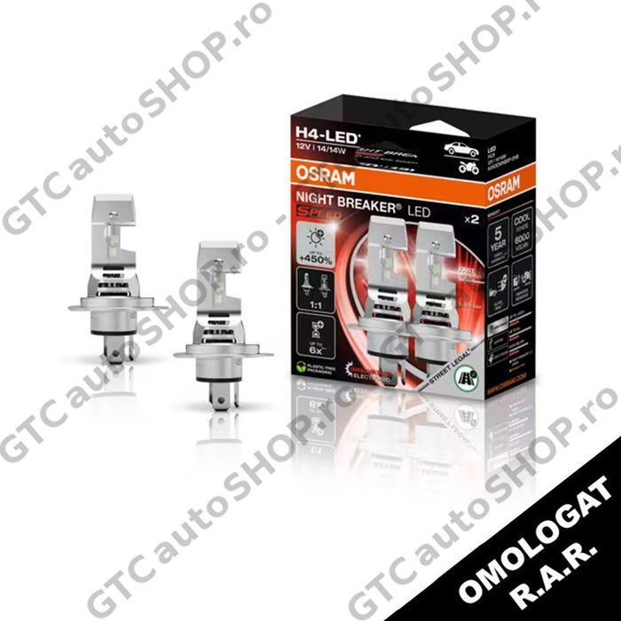 becuri led h4 osram night breaker speed 450 omologate rar