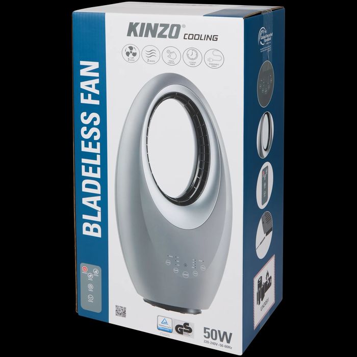Ввентилатор без перки Kinzo Cooling, който има мощност от 50W.