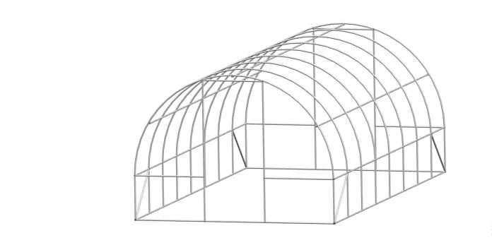 Solar de grădină 8x4x2.5m, polietilenă 240 g/m2 UV+, țeavă 32 * 1.2mm