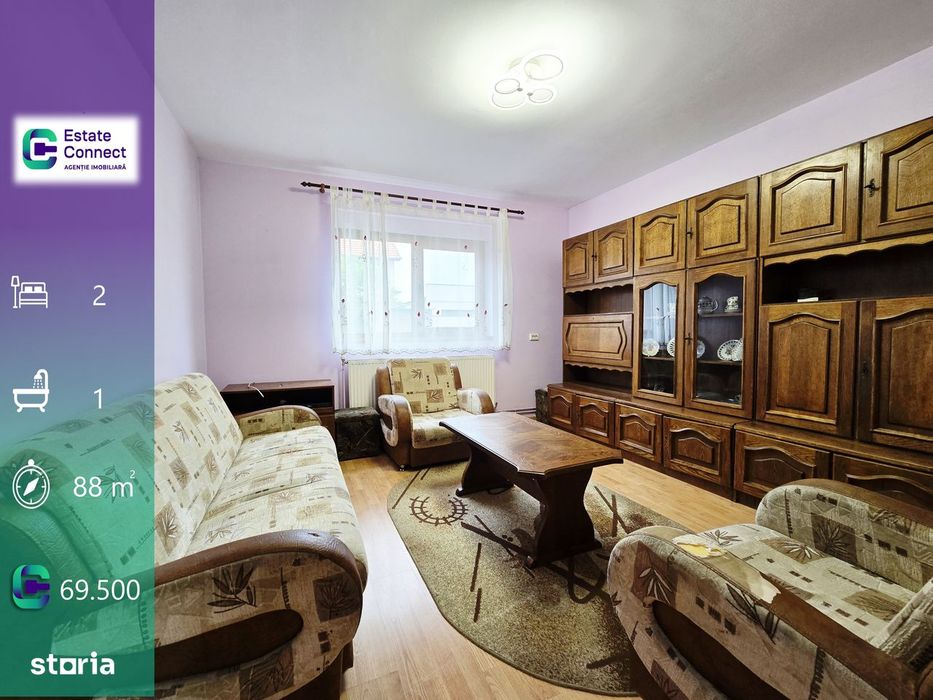 Apartament 2 camere  la parter cu grădină și centrala - Bujac