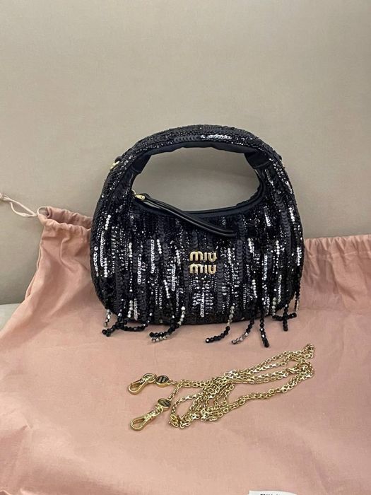 Geanta Miu Miu Wander Satin Crystal