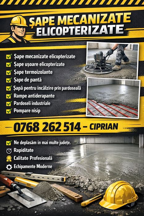 Sapa mecanizata elicopterizata/Tencuiala mecanizata/Beton amprentat