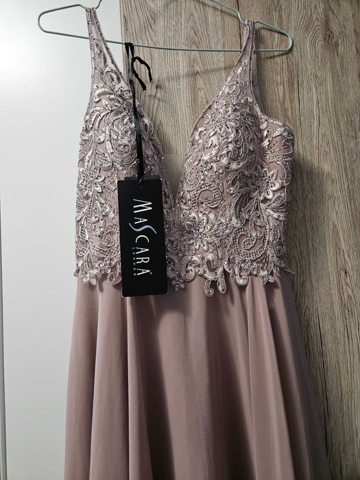 Официална вечерна рокля къса mascara london- пастелено розово