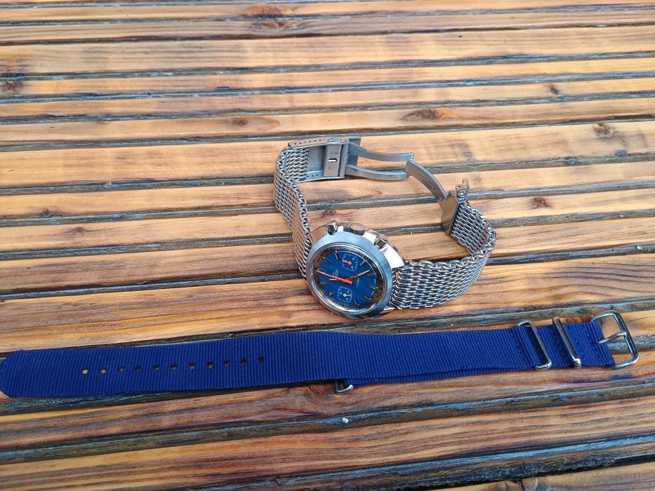 Ceas Vintage Nelco Chronograph Swiss Made 17 Rubine