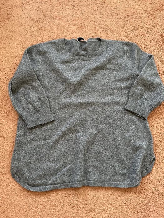 Pulover gri S 55%mătase 45%cașmir