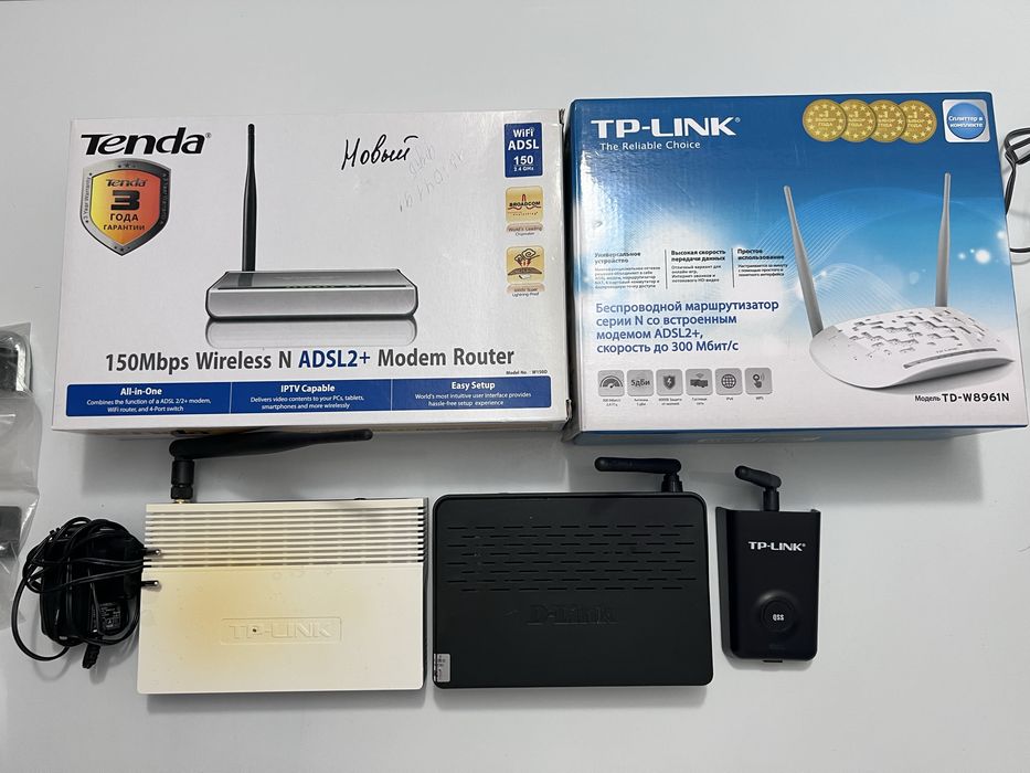 4 ADSL Wi-Fi роутера + USB Wi-Fi адаптер TP-Link High Power