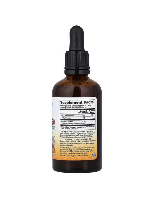 NOW Foods, Kids, жидкая эхинацея, апельсин, 59 мл