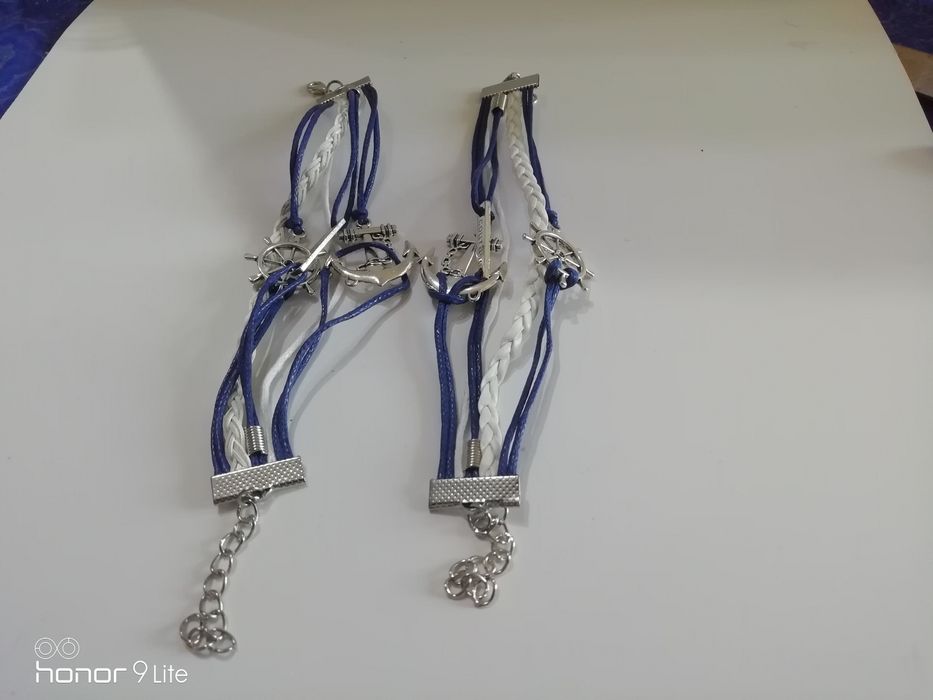 Продавам кожени и въжени унисекс гривни с котви и зодия Стрелец