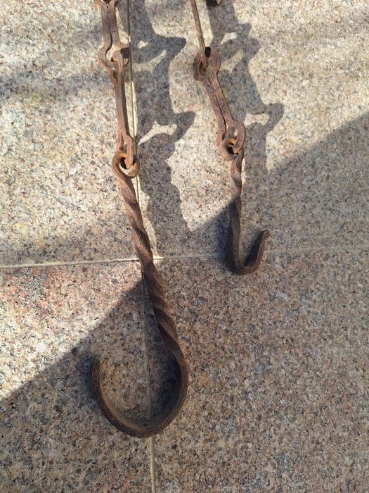 Стара верига за огнище/камина от ковано желязо