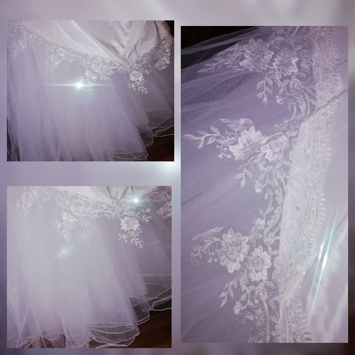 Свадебное платье! Фата, перчатки в подарок!