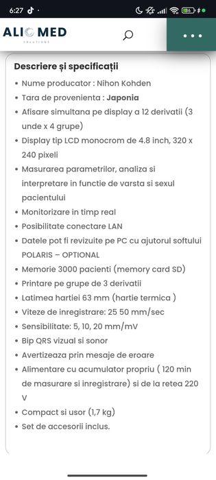Electrocardiograf Nihon Kohden ECG-2150