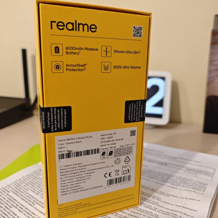 Realme Note 70T black - неотварян, 3 г. Гаранция