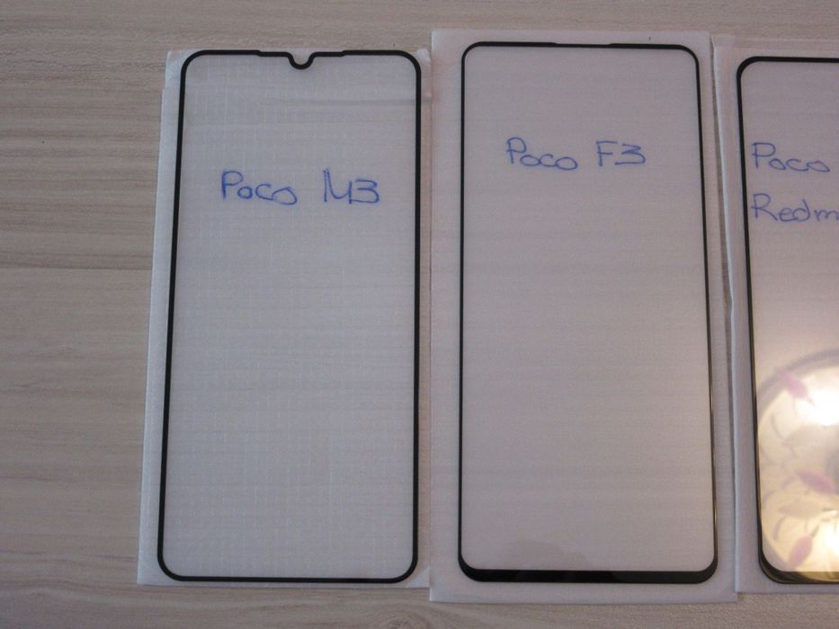 5D ЦЯЛО ЛЕПИЛО Стъклен протектор Xiaomi POCO X3 Pro F3 M3 M3 Pro K40+