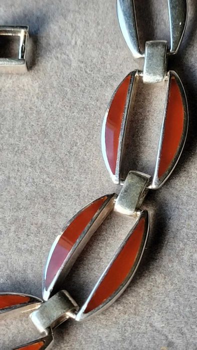 Lanț din argint cu carneol