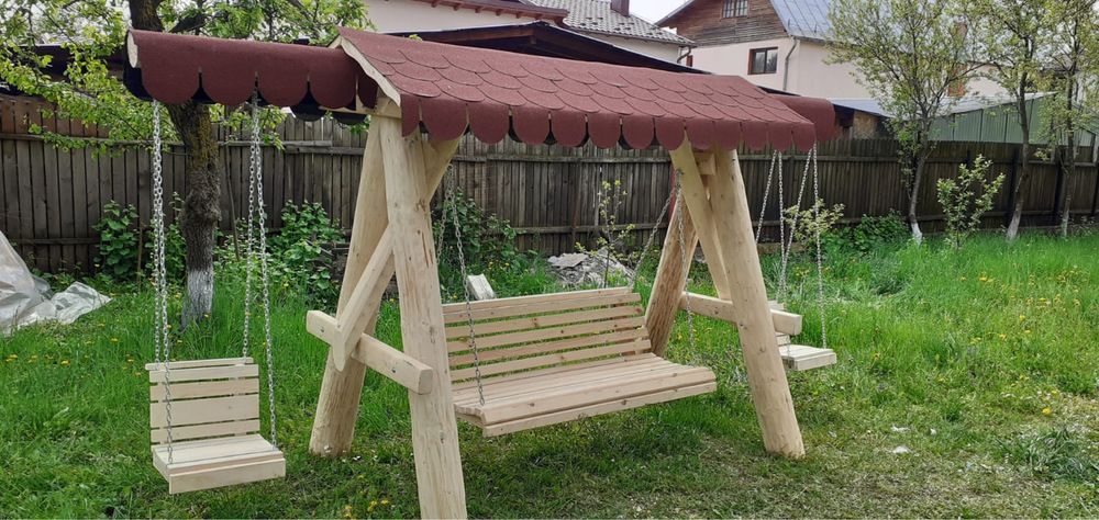 Balansoar din lemn masiv / leagan rustic