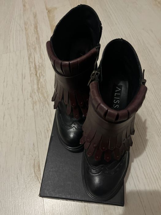 Botine piele negre