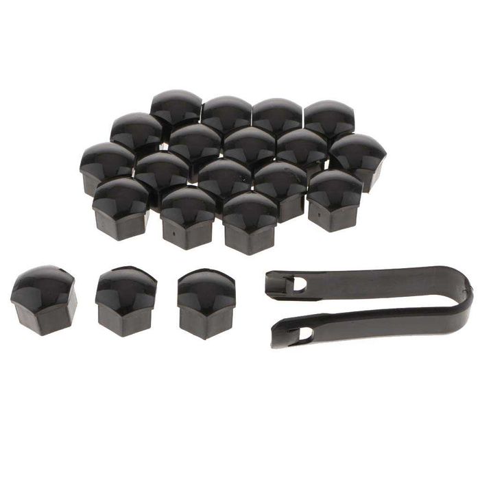 Капачки за болтове на джанти 17мм, ЧЕРНИ - 20 броя.