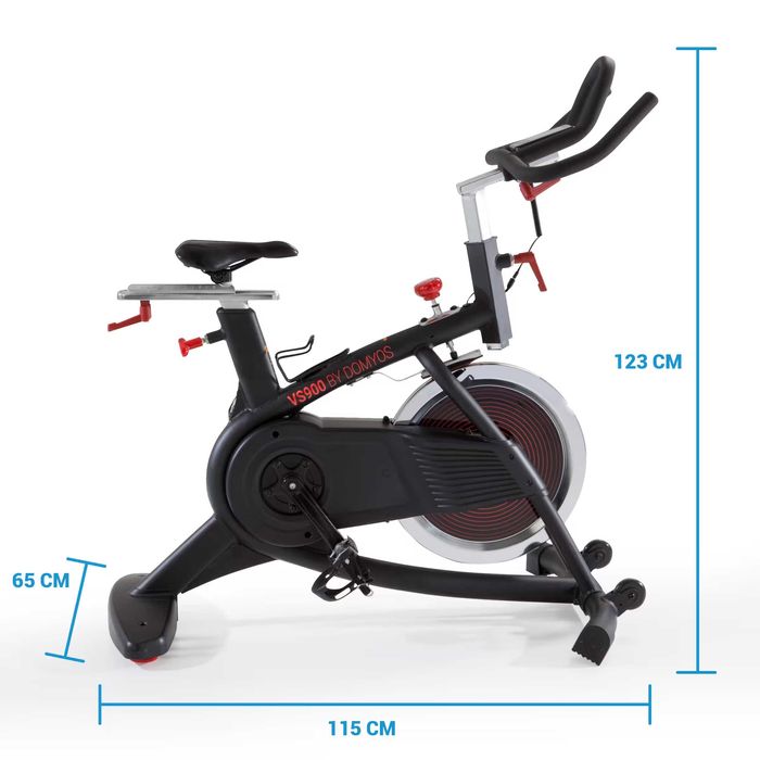 Bicicleta spinning Decathlon Domyos VS900, Volanta 20kg, Curea