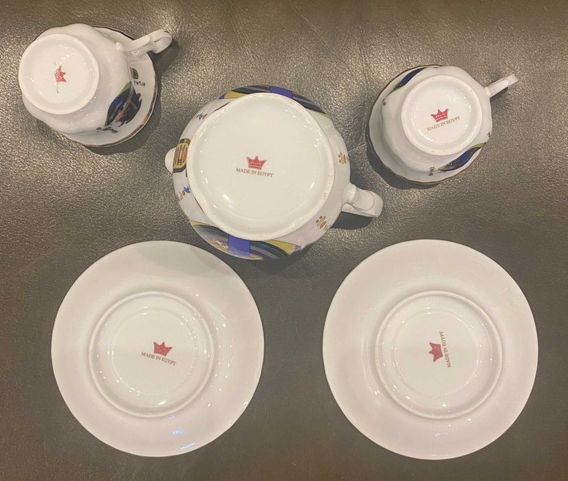 Сервиз за кафе за 2 човека. Египетска тема.