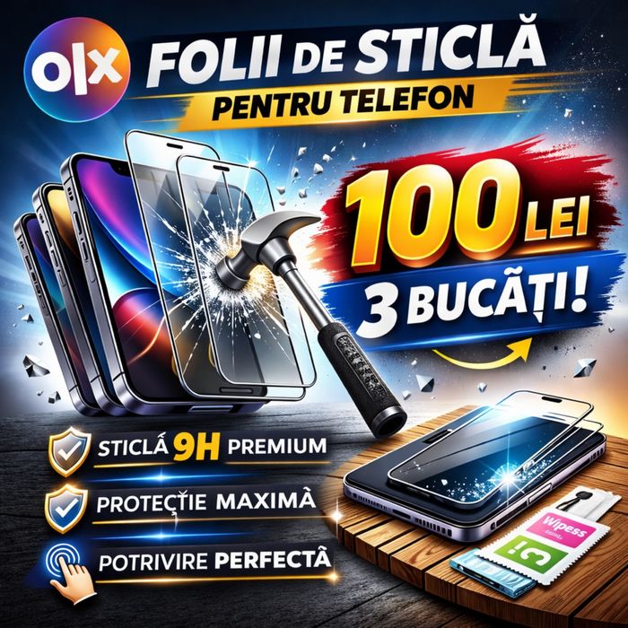 Folie sticla 100 lei 3 bucati