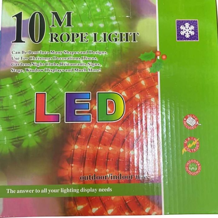 Коледен светещ маркуч 10/20 метра LED многоцветен на 220V