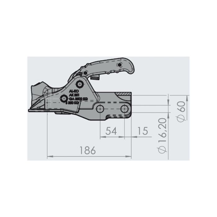 Ключалка AK 351 за теглич до 3,5т AL-KO