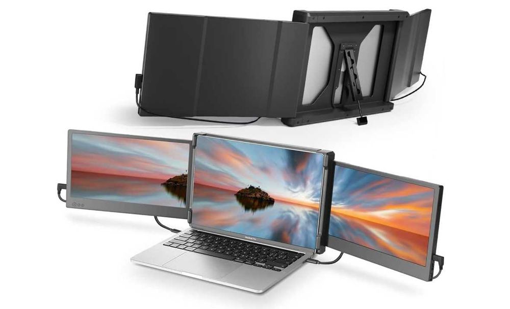 Monitor portabil laptop dual screen Teamgee p2 portabil 2x"12 FULL HD