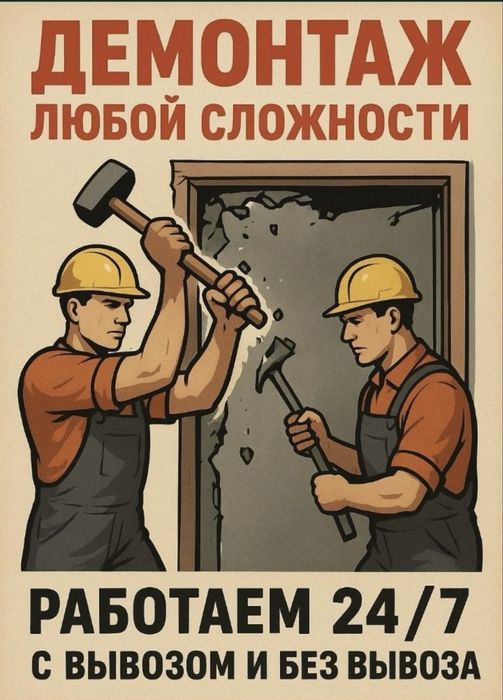 Демонтаж Услуги Быстро и в Срок Вывоз