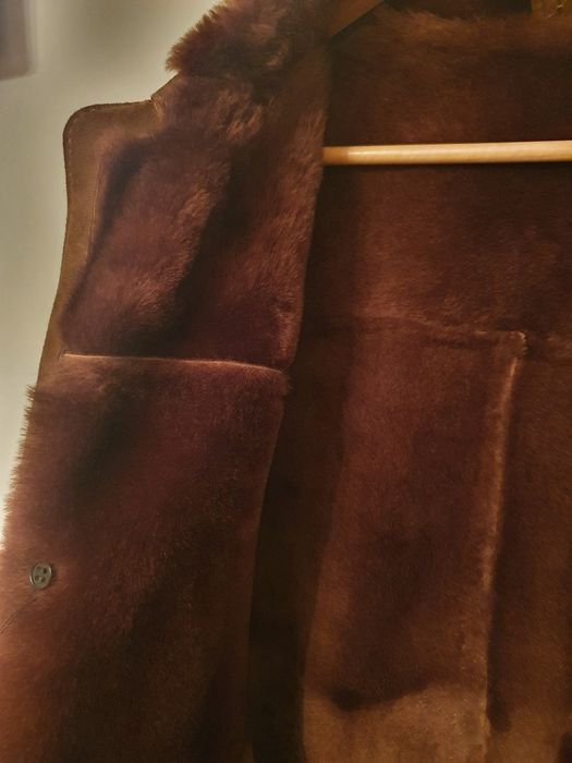Haina barbati imblanita din piele naturala