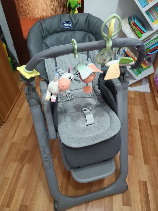 Scaun de masa CHICCO Polly Magic Relax Dove Grey, 0 luni - 3 ani, gri