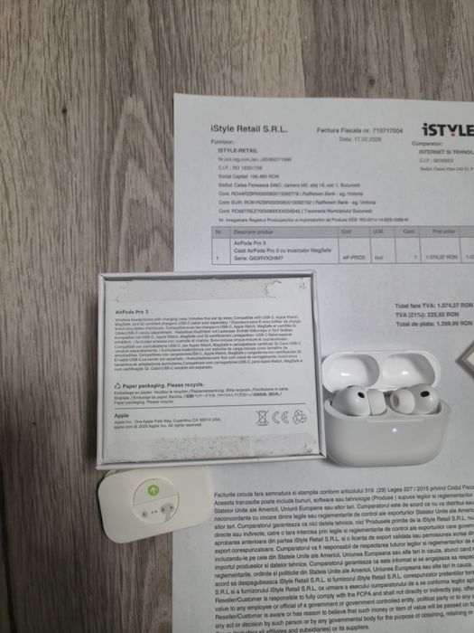 Airpods Pro 3 - Originale cu factura iStyle
